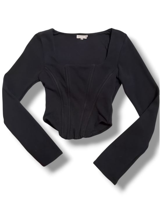 Good American Tops - Good American Compression Terry Squareneck Corset Top long sleeve size 2